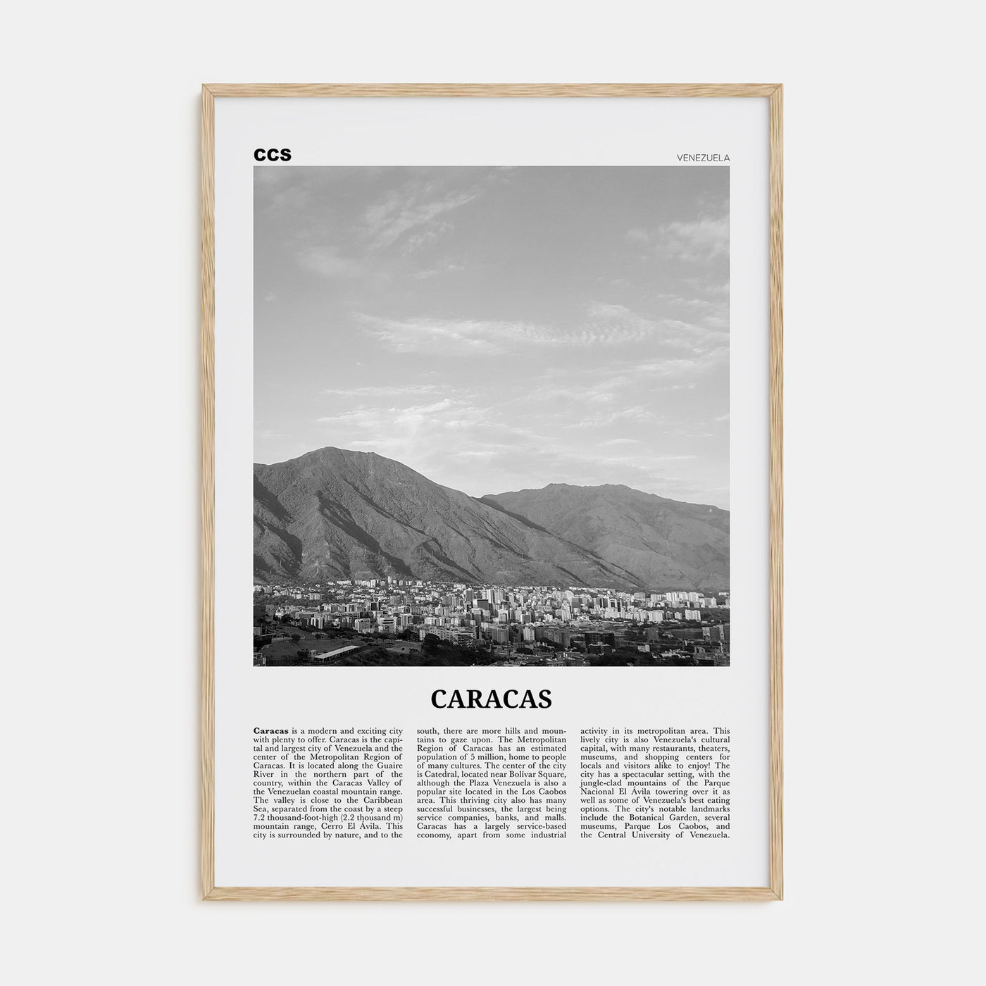 Caracas Travel B&W No 4 Poster
