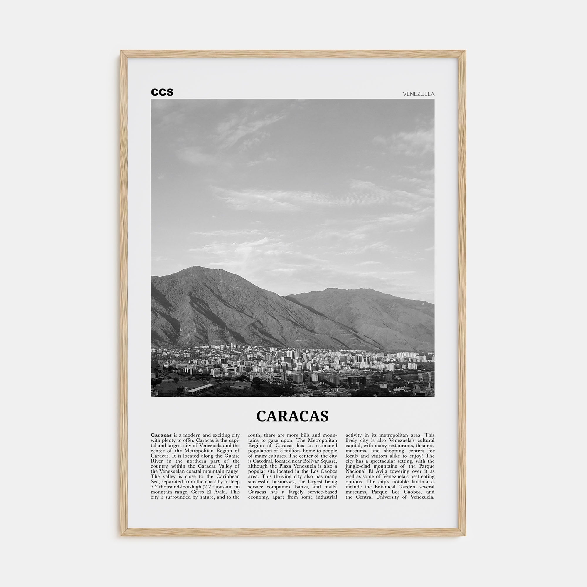 Caracas Travel B&W No 4 Poster