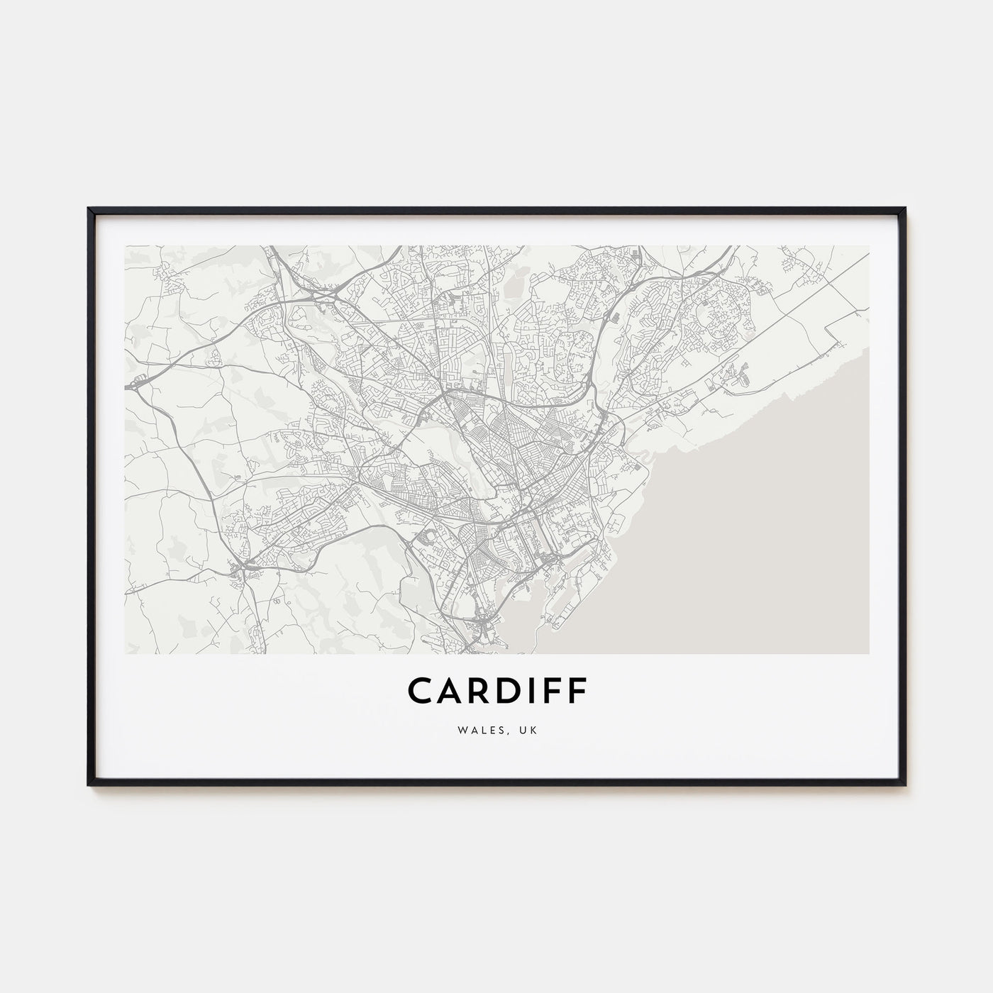 Cardiff Map Landscape Poster