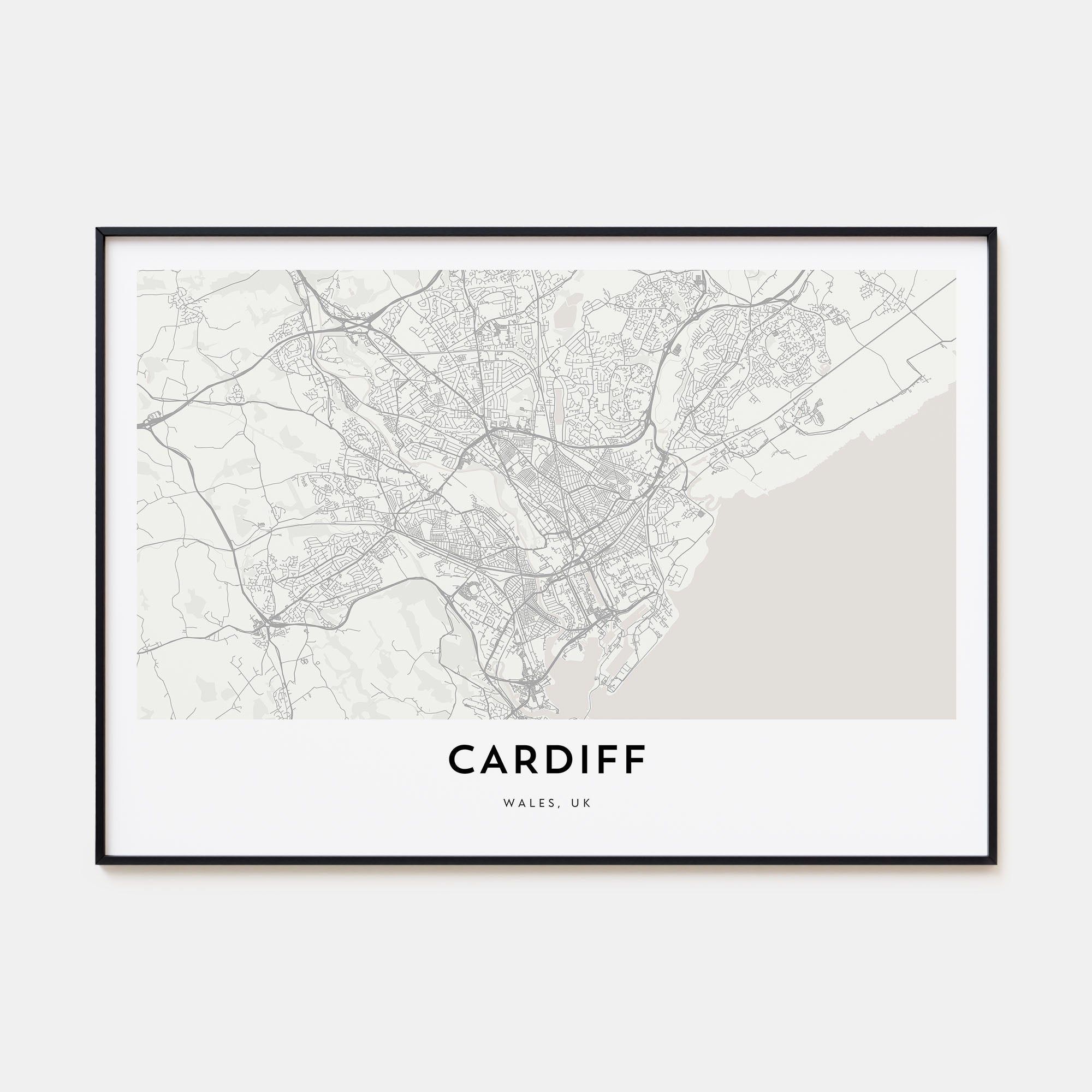 Cardiff Map Landscape Poster