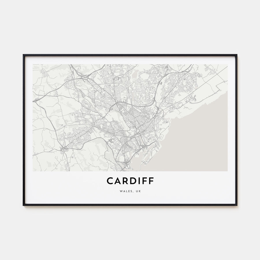 Cardiff Map Landscape Poster