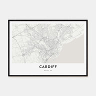 Cardiff Map Landscape Poster