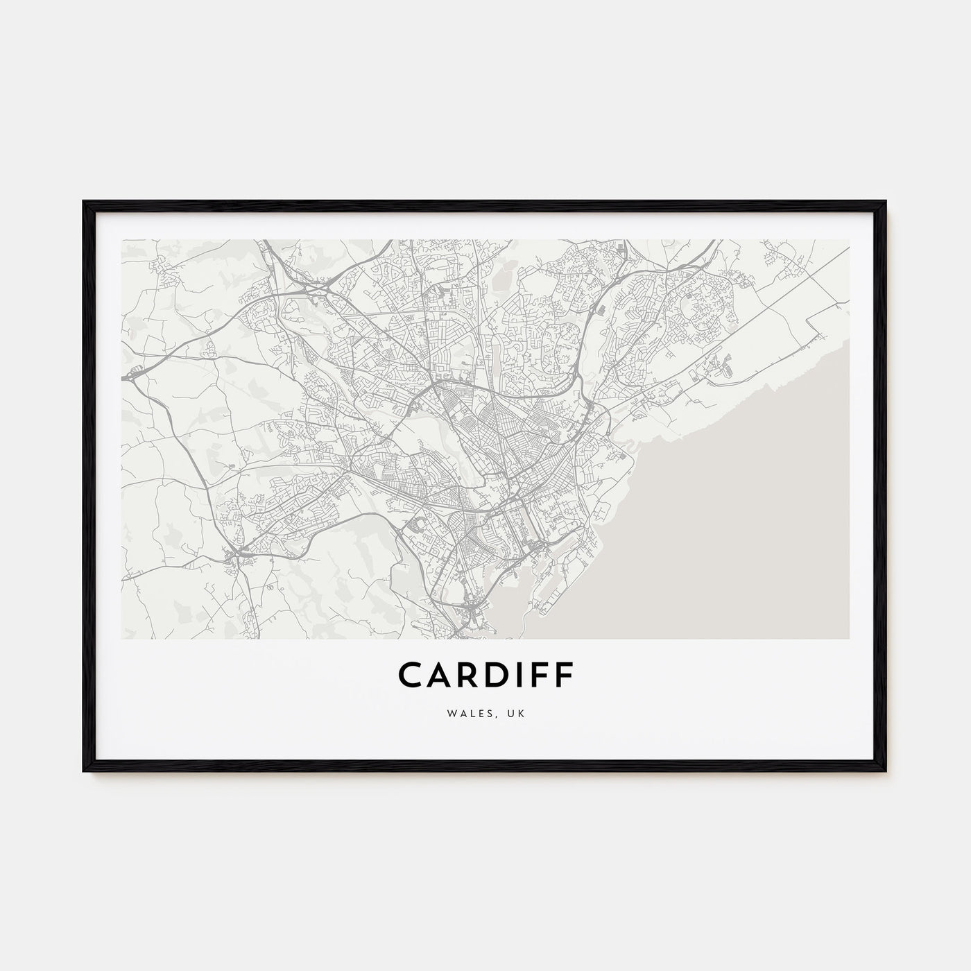 Cardiff Map Landscape Poster