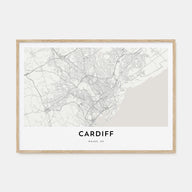Cardiff Map Landscape Poster