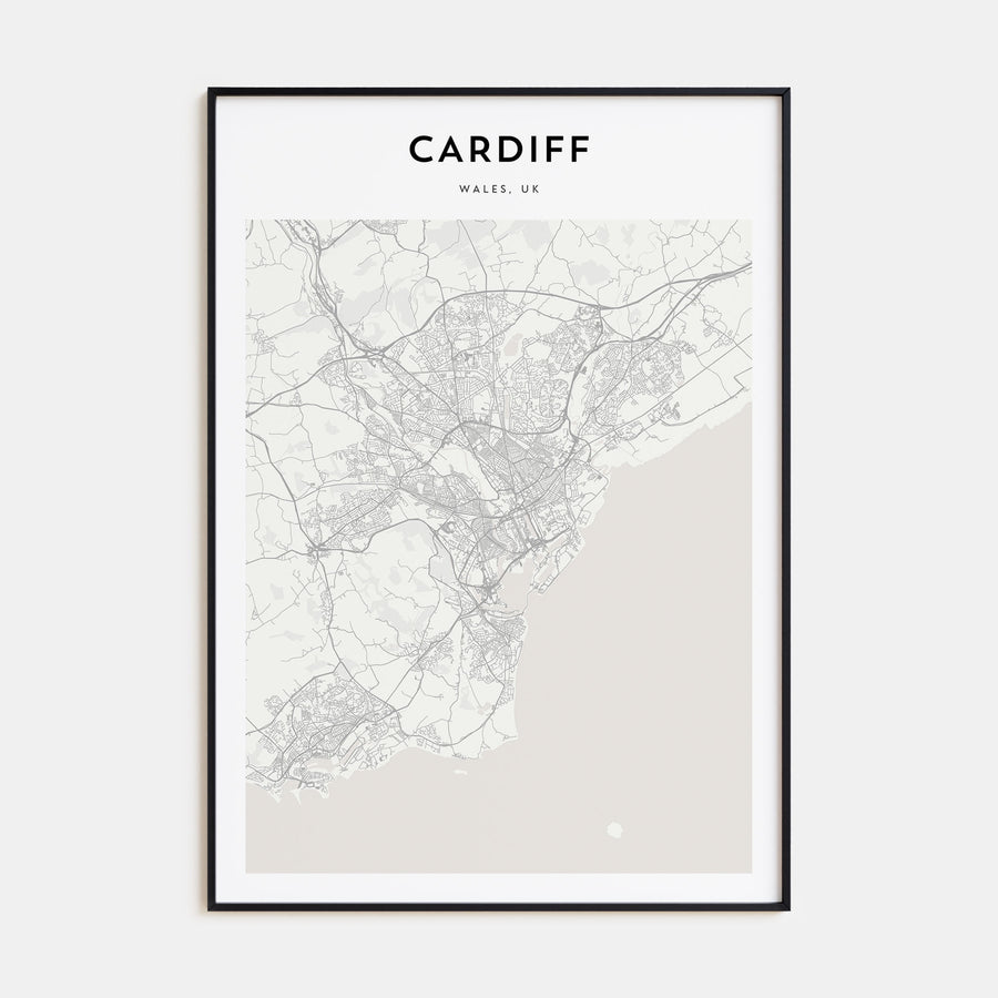 Cardiff Map Portrait Poster