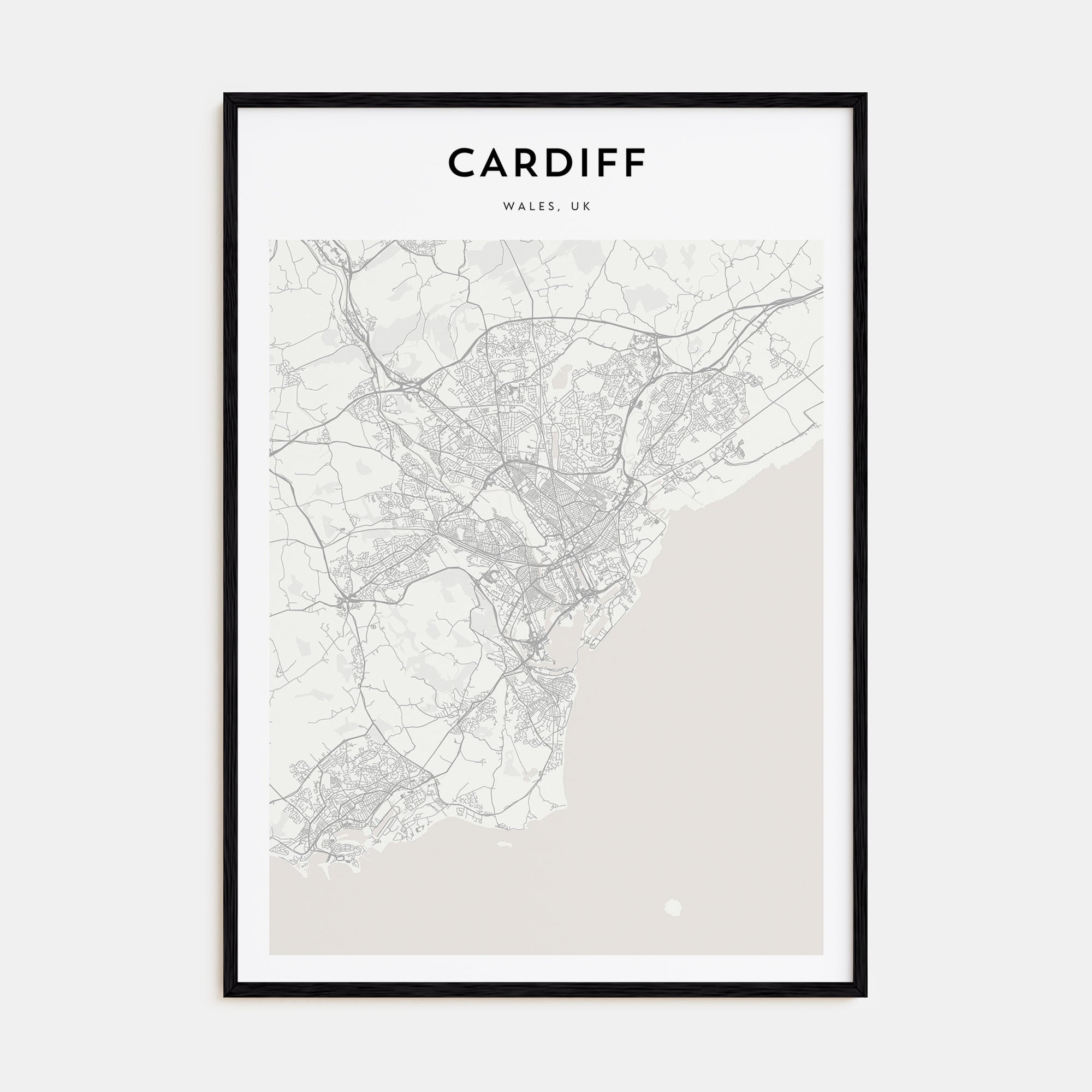 Cardiff Map Portrait Poster