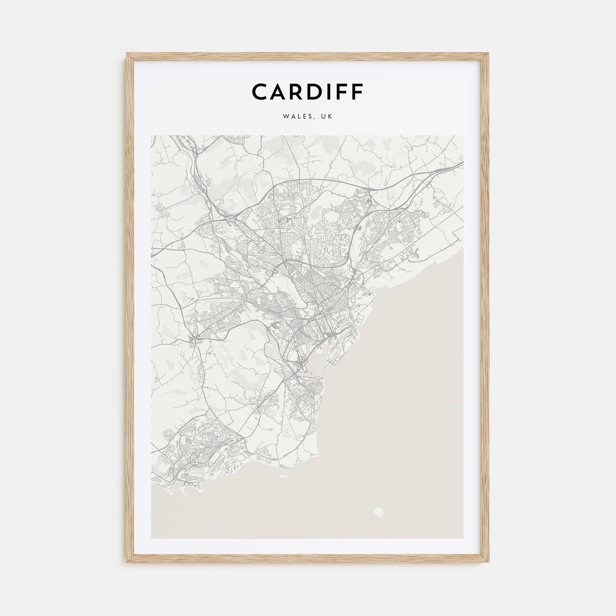 Cardiff Map Portrait Poster