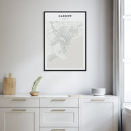 Cardiff Map Portrait Poster