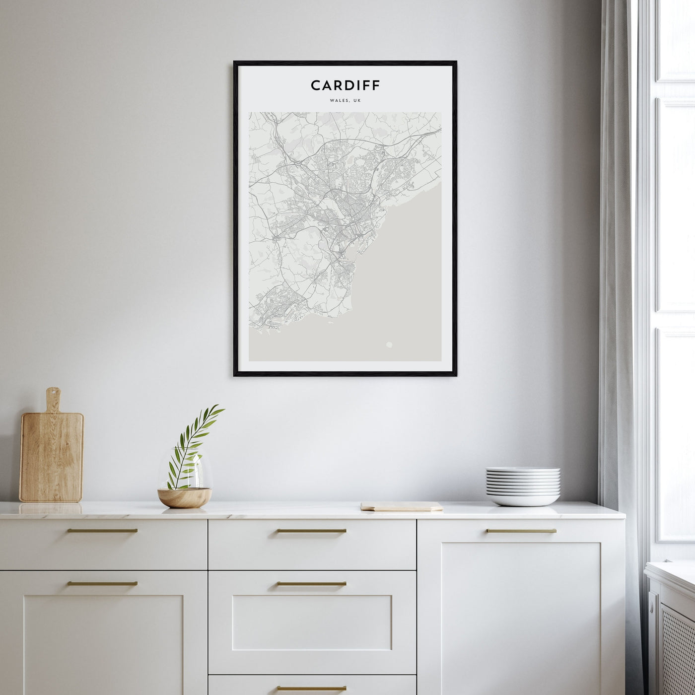 Cardiff Map Portrait Poster