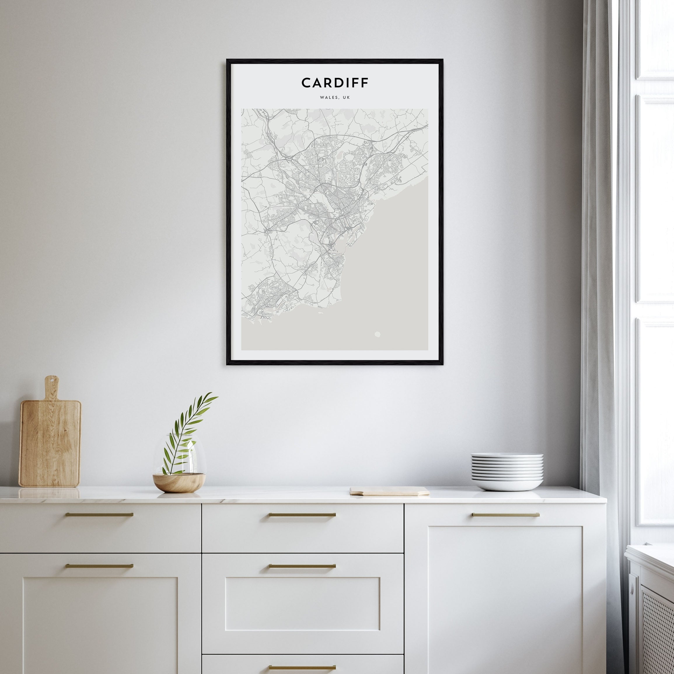 Cardiff Map Portrait Poster