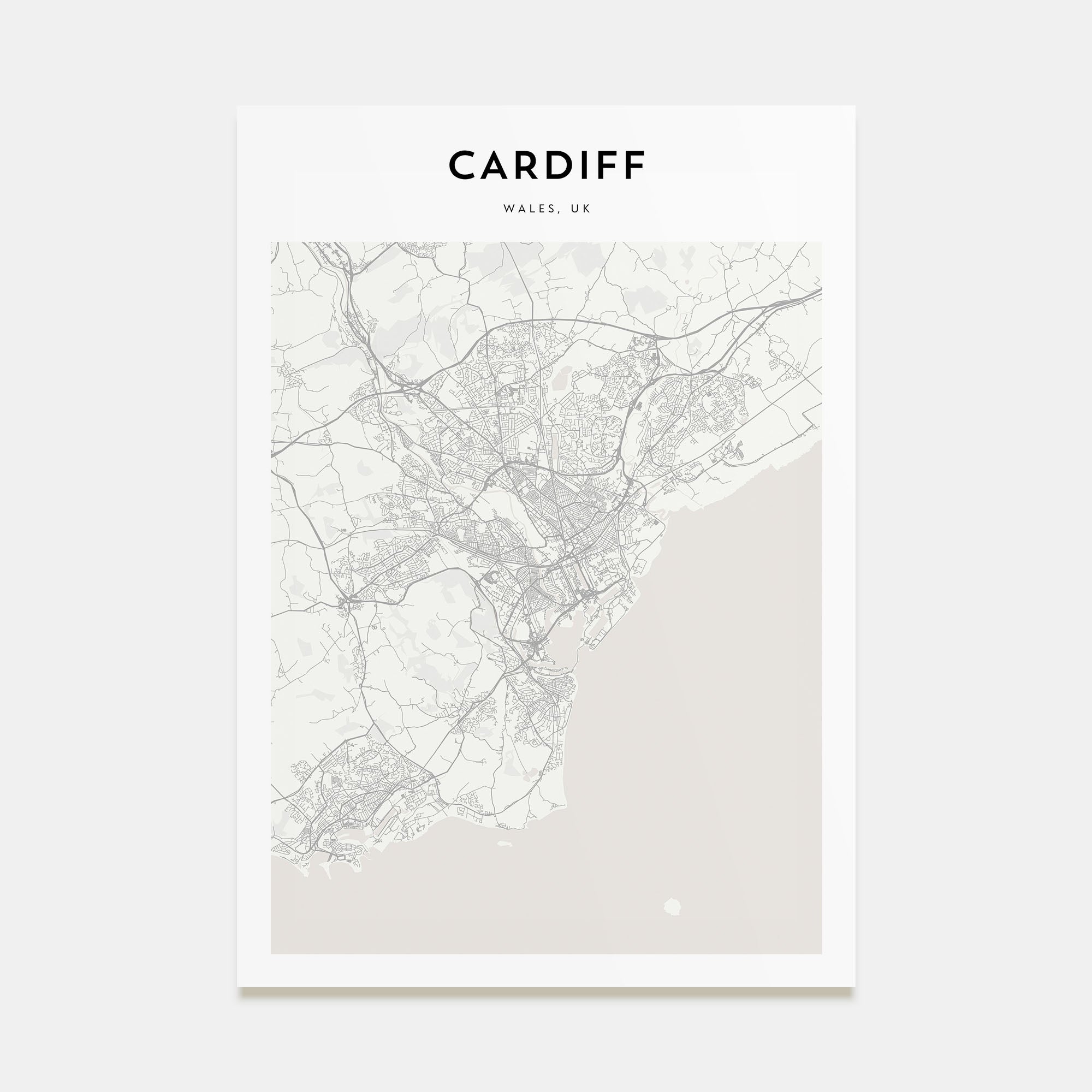 Cardiff Map Portrait Poster