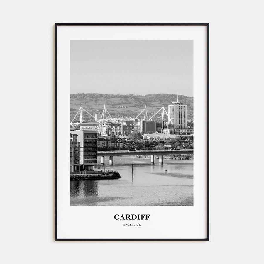 Cardiff Portrait B&W Poster