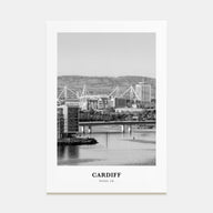 Cardiff Portrait B&W Poster