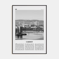 Cardiff Travel B&W Poster