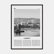 Cardiff Travel B&W Poster