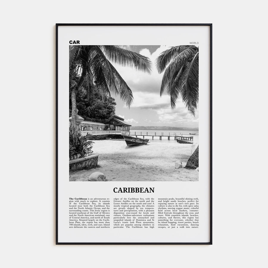 Caribbean Travel B&W No 1 Poster