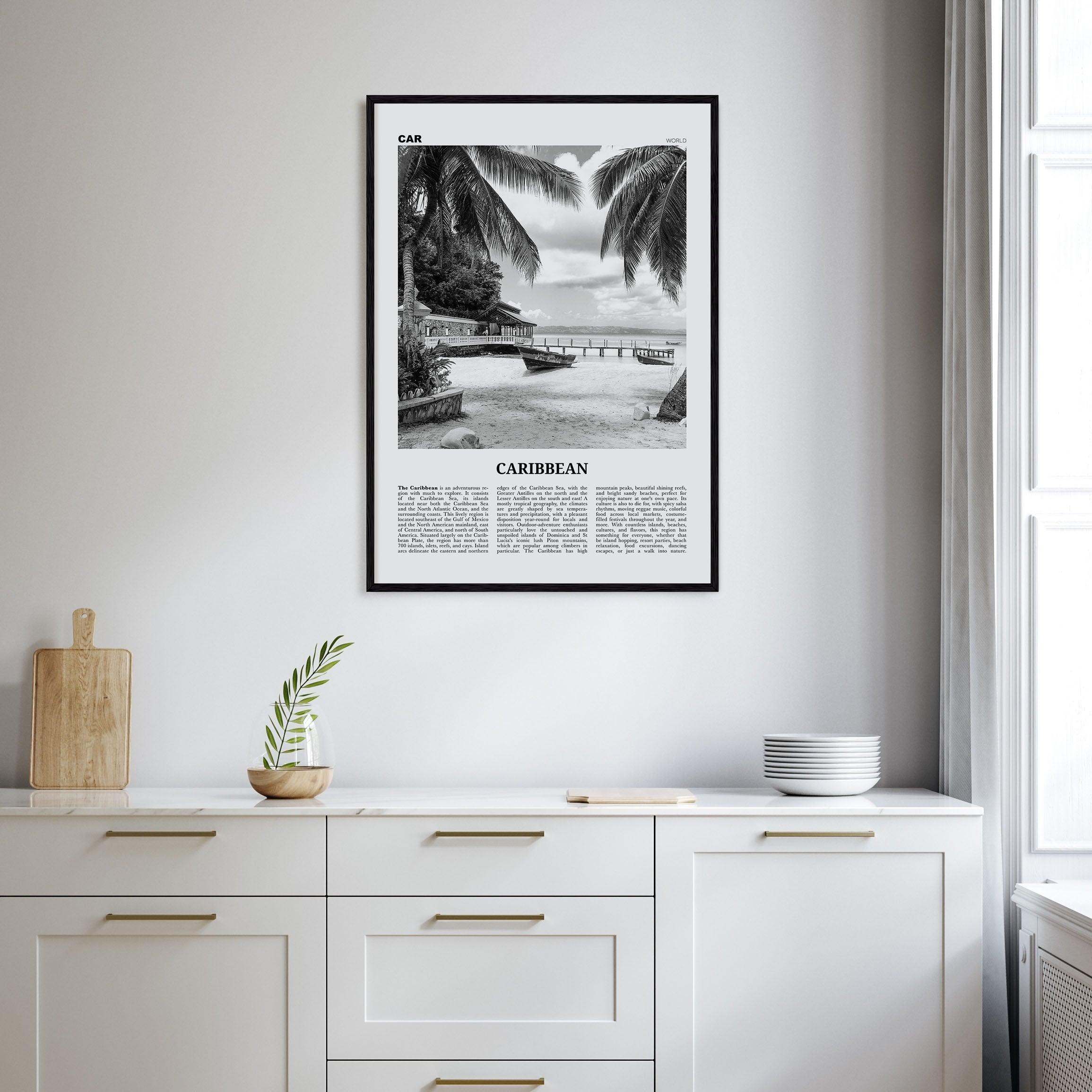 Caribbean Travel B&W No 1 Poster