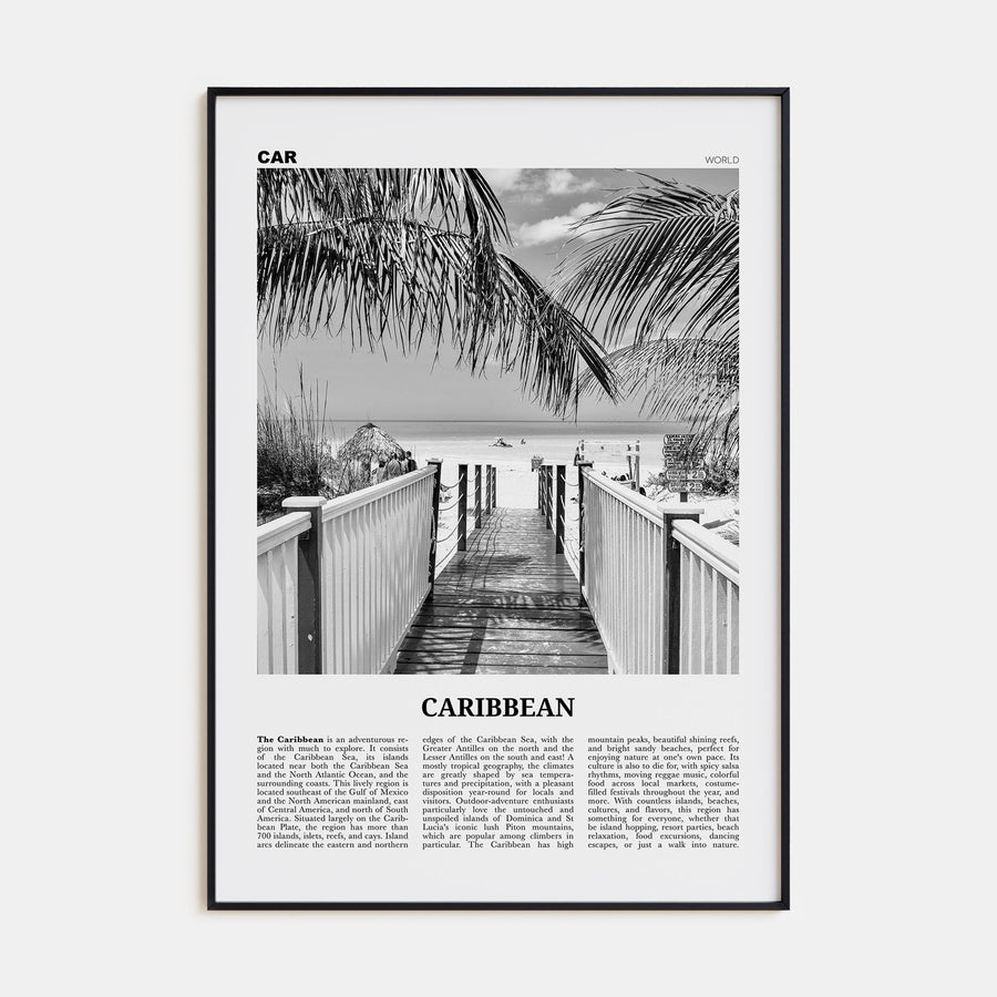 Caribbean Travel B&W No 2 Poster