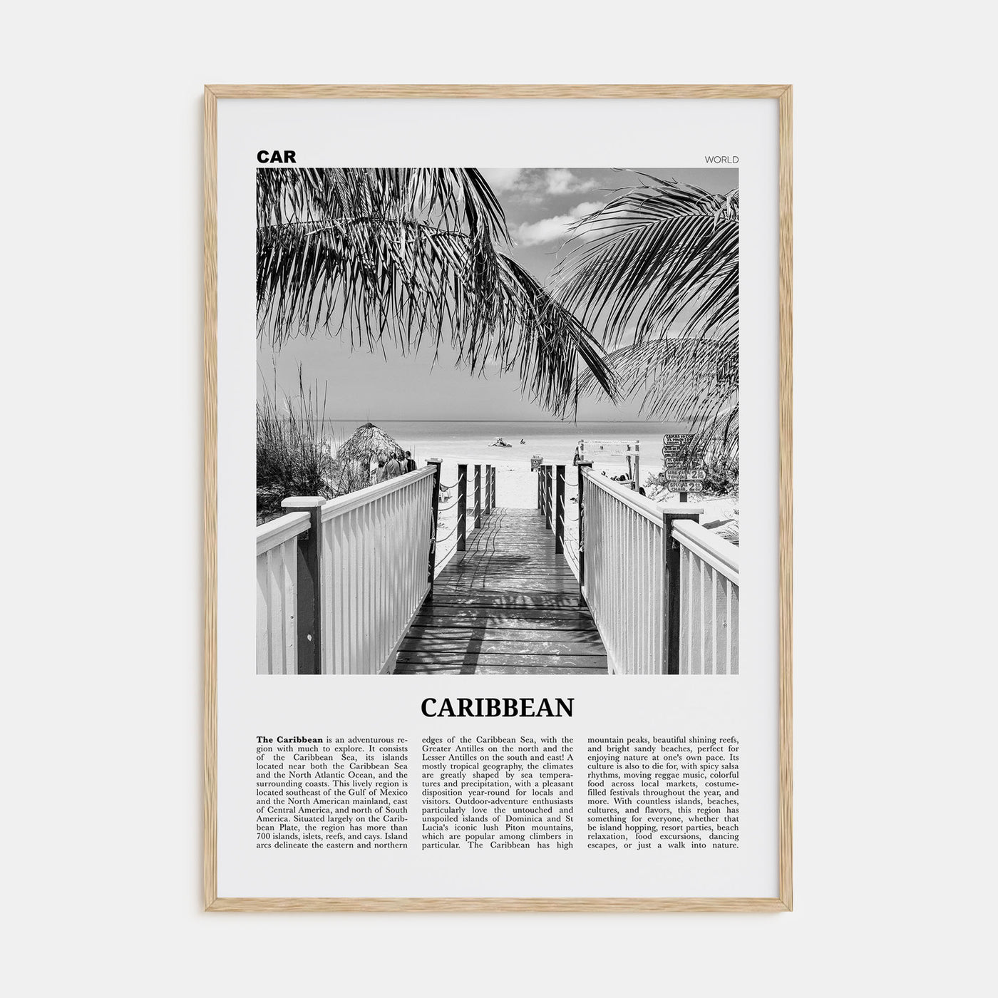 Caribbean Travel B&W No 2 Poster