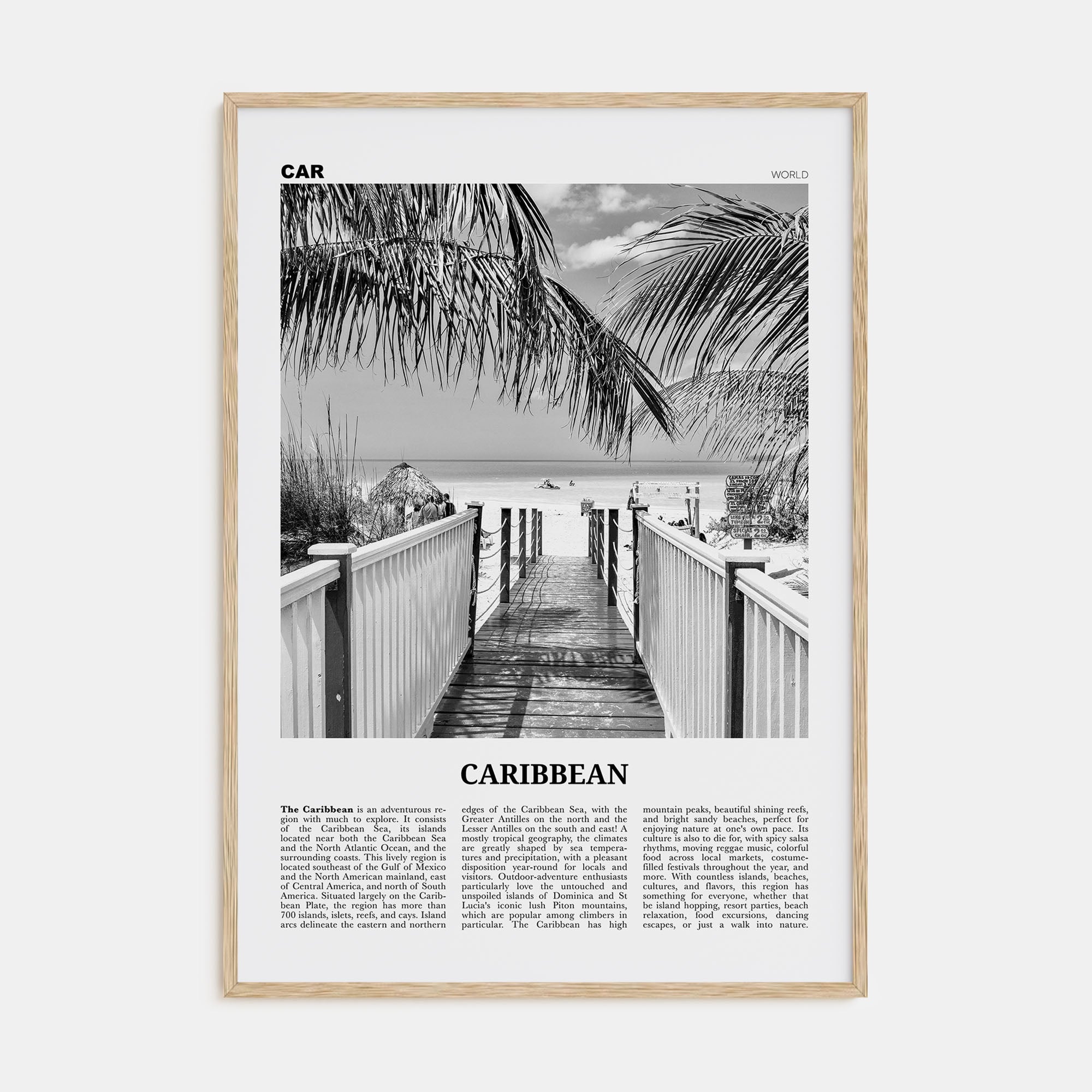 Caribbean Travel B&W No 2 Poster
