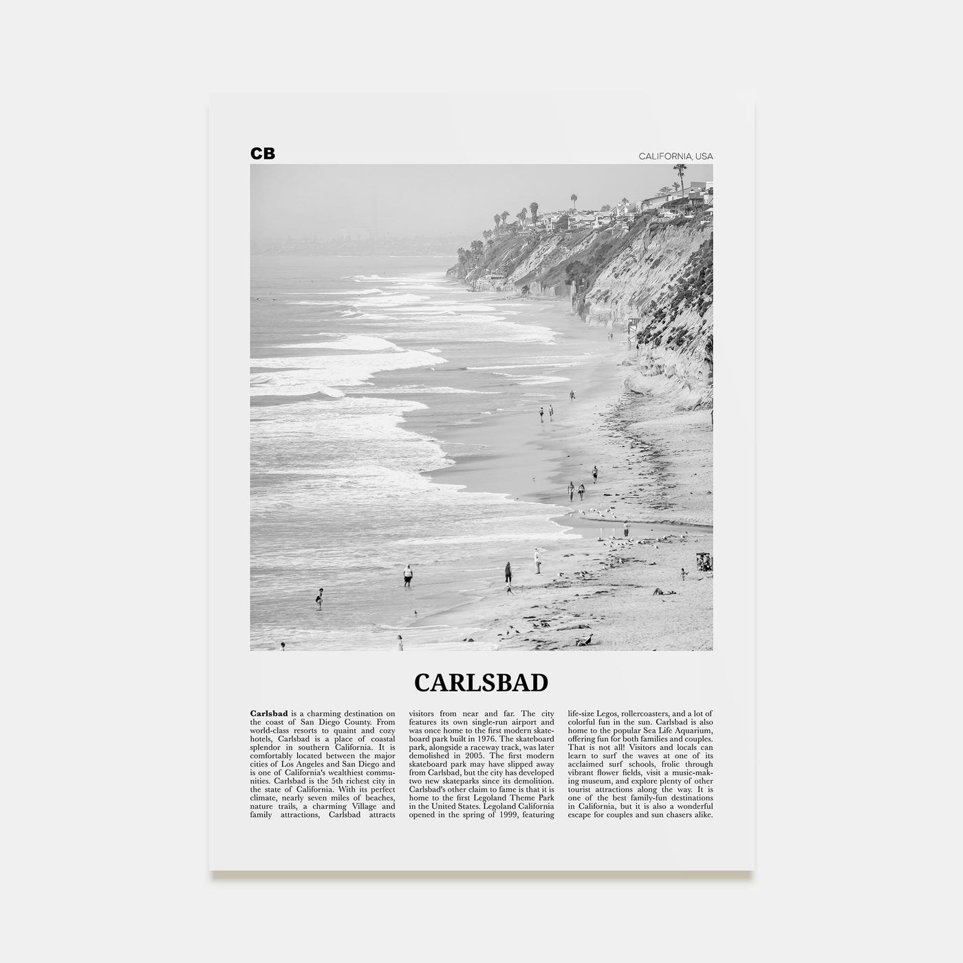 Carlsbad Travel B&W No 1 Poster