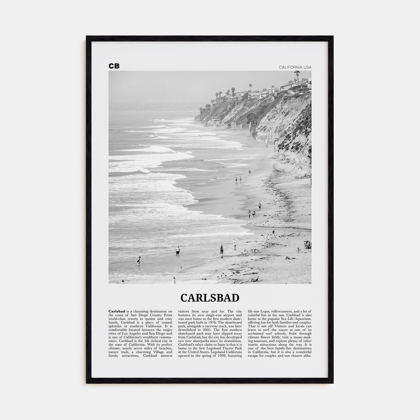 Carlsbad Travel B&W No 1 Poster