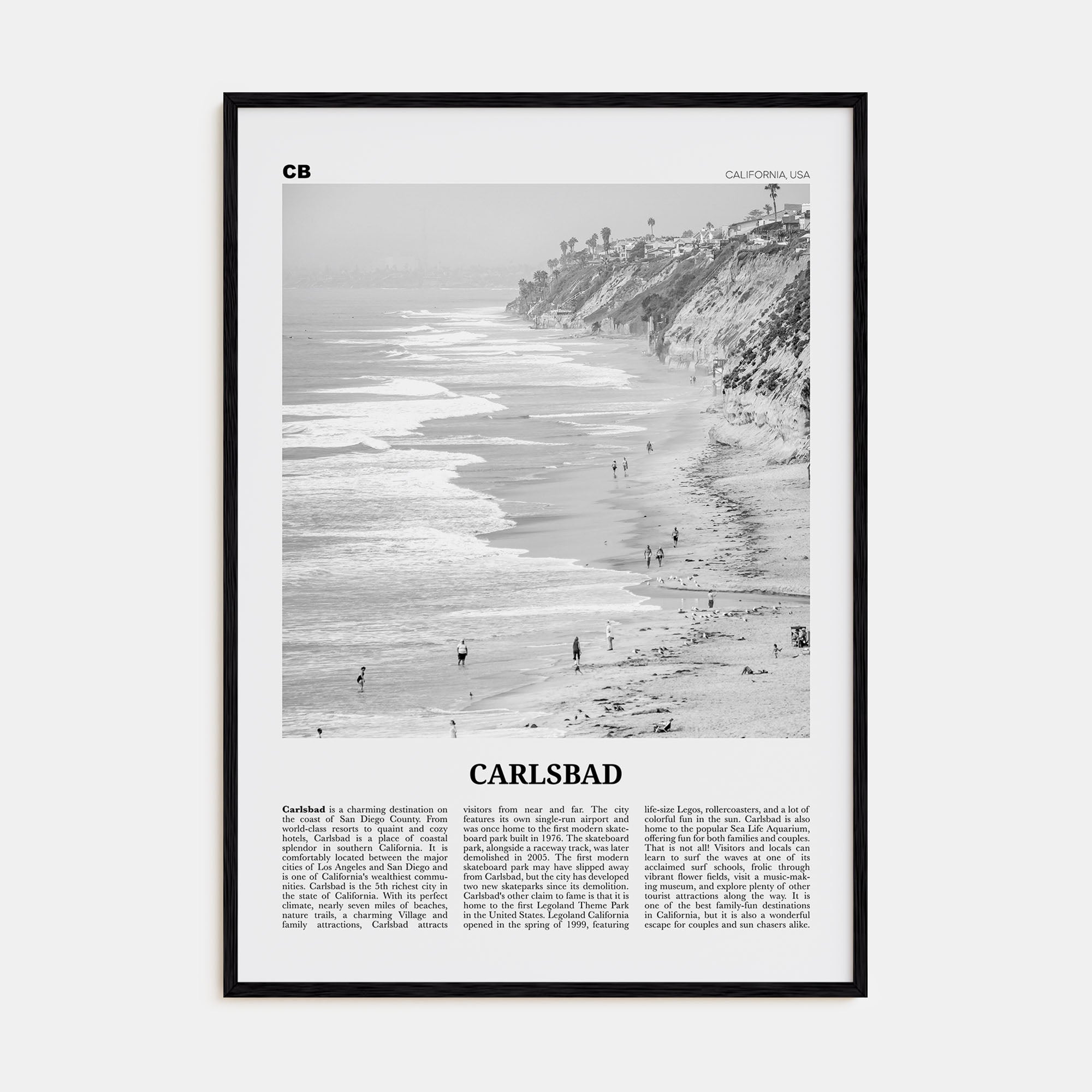 Carlsbad Travel B&W No 1 Poster