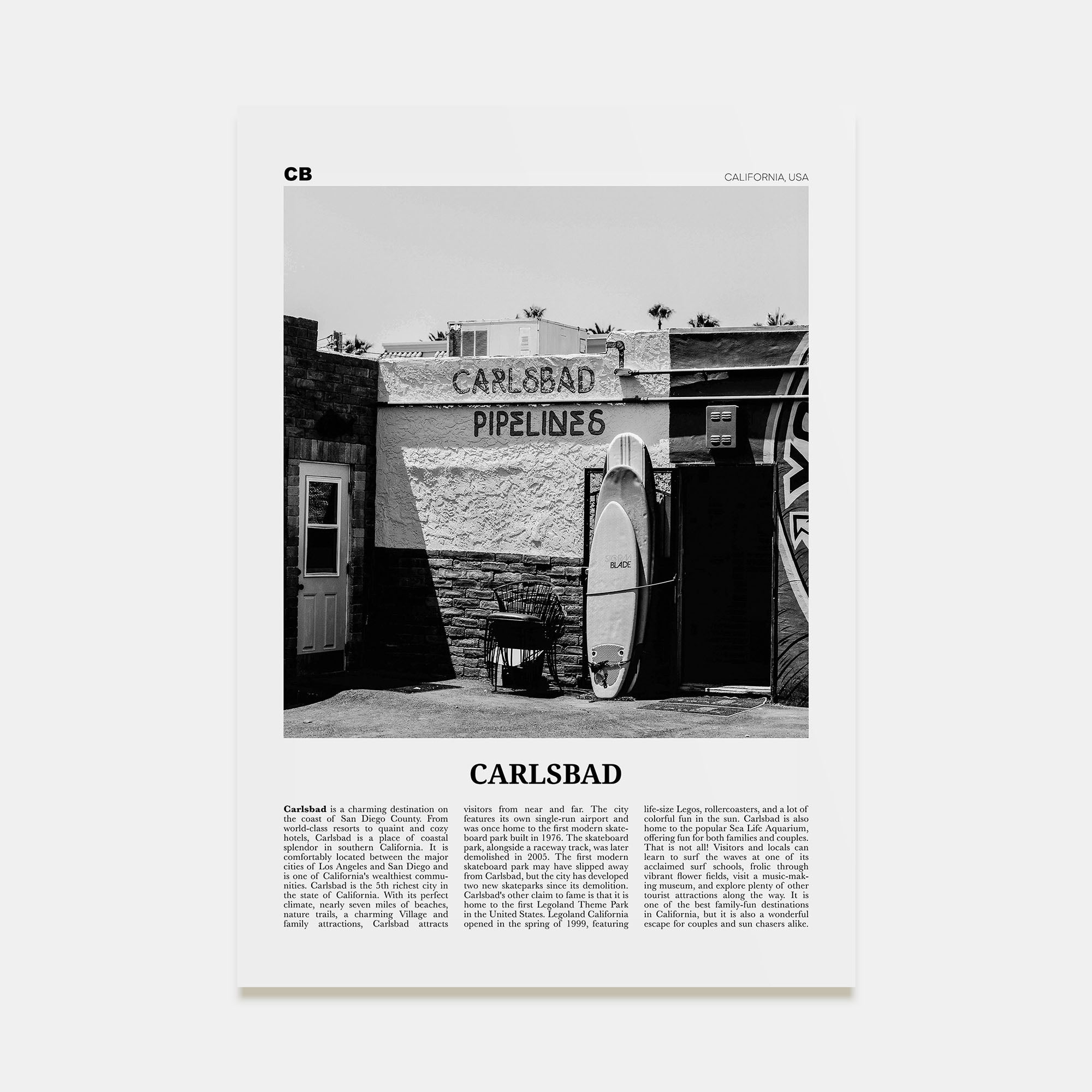 Carlsbad Travel B&W No 2 Poster