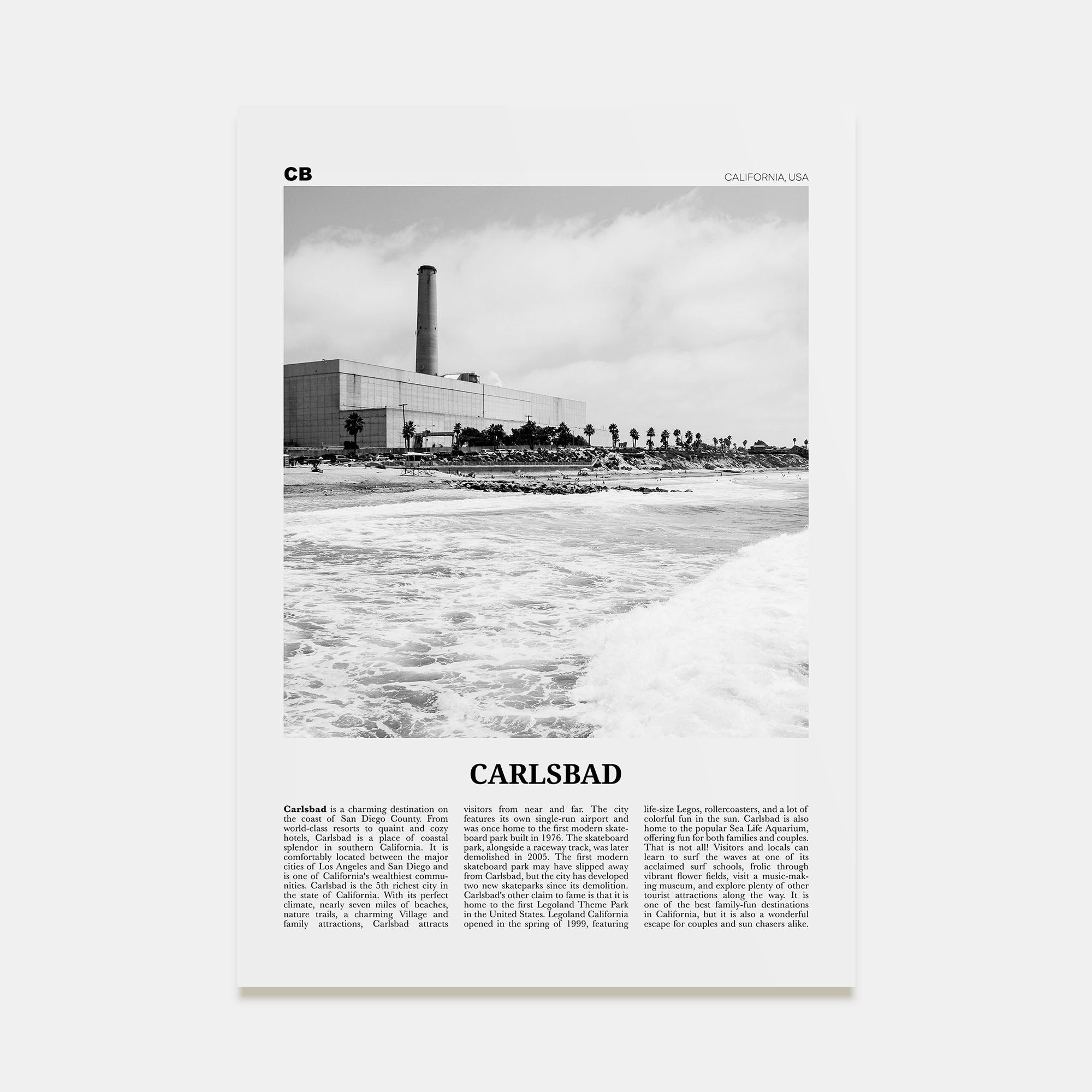 Carlsbad Travel B&W No 3 Poster