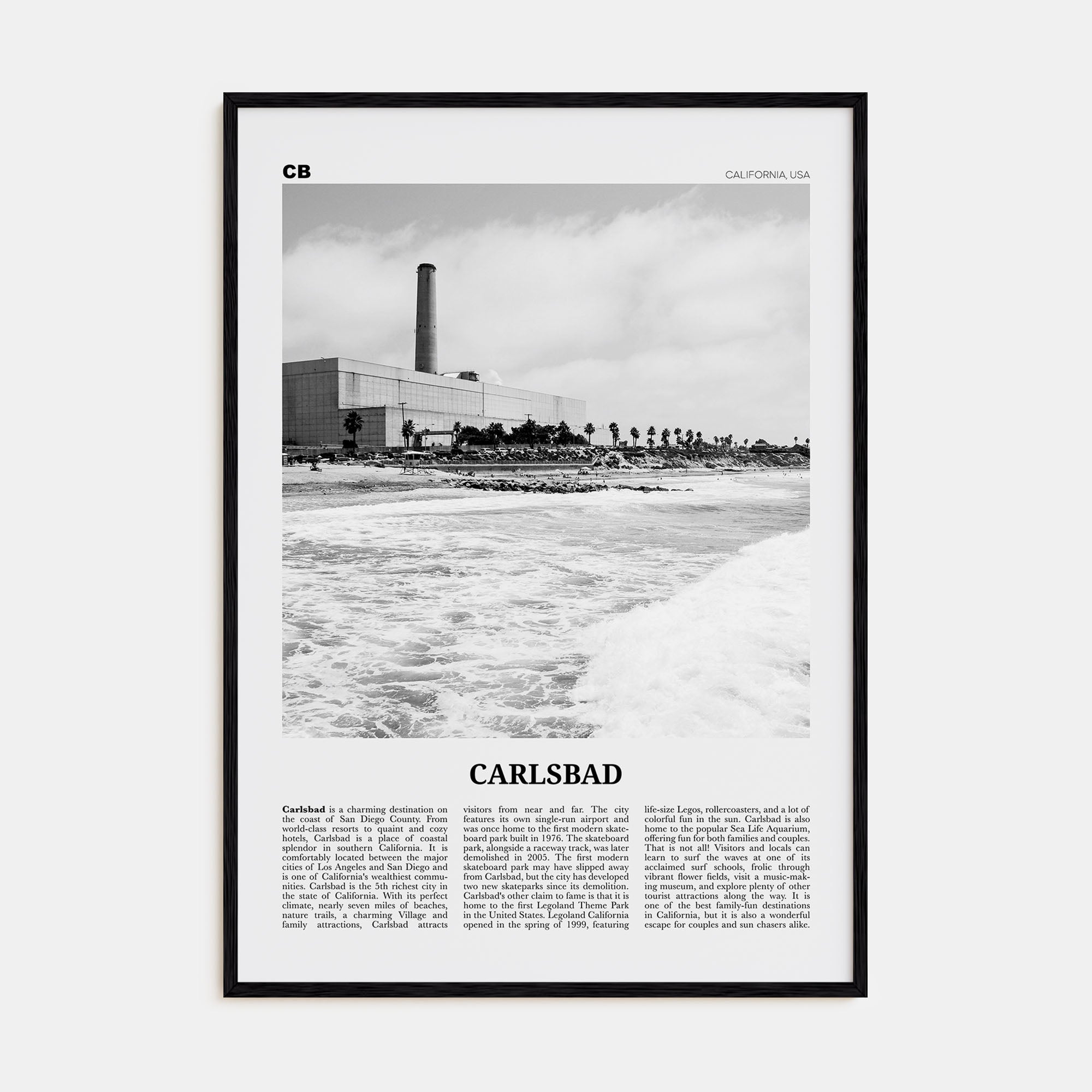 Carlsbad Travel B&W No 3 Poster