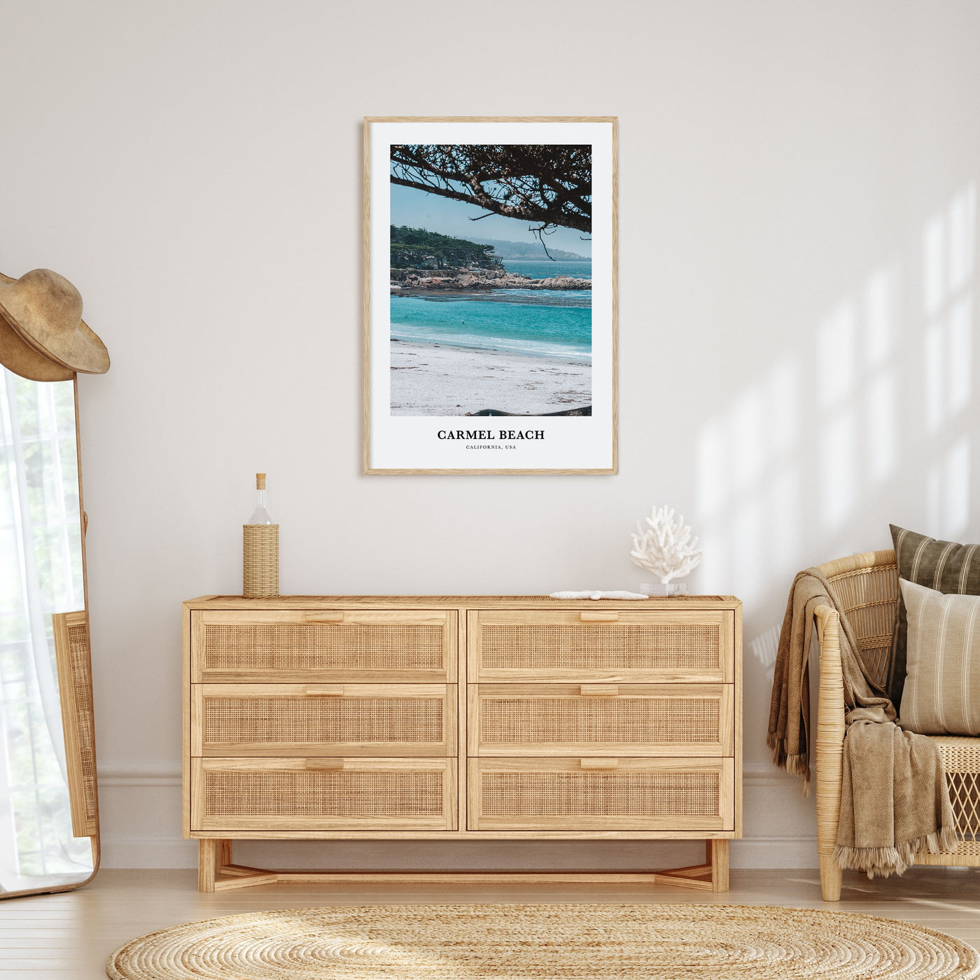 Carmel Beach Portrait Color Poster