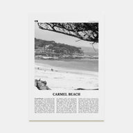 Carmel Beach Travel B&W Poster