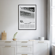 Carmel Beach Travel B&W Poster