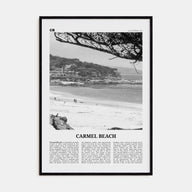 Carmel Beach Travel B&W Poster