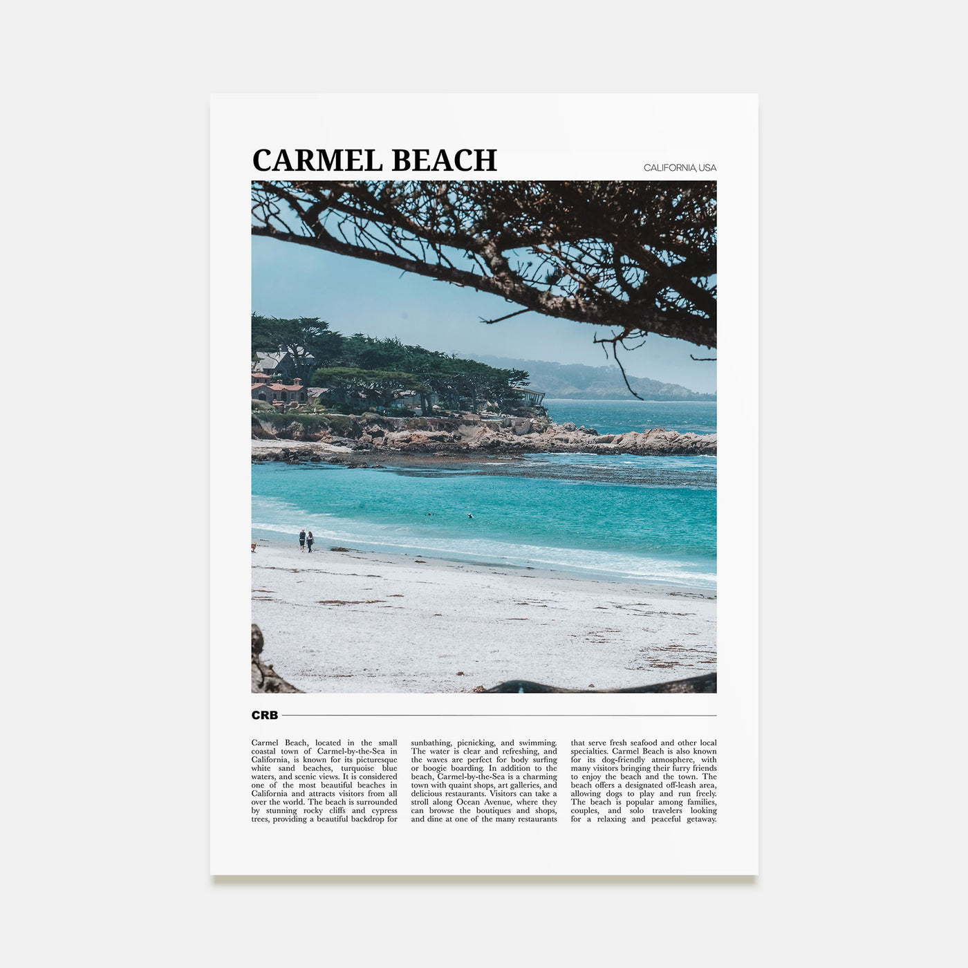 Carmel Beach Travel Color Poster