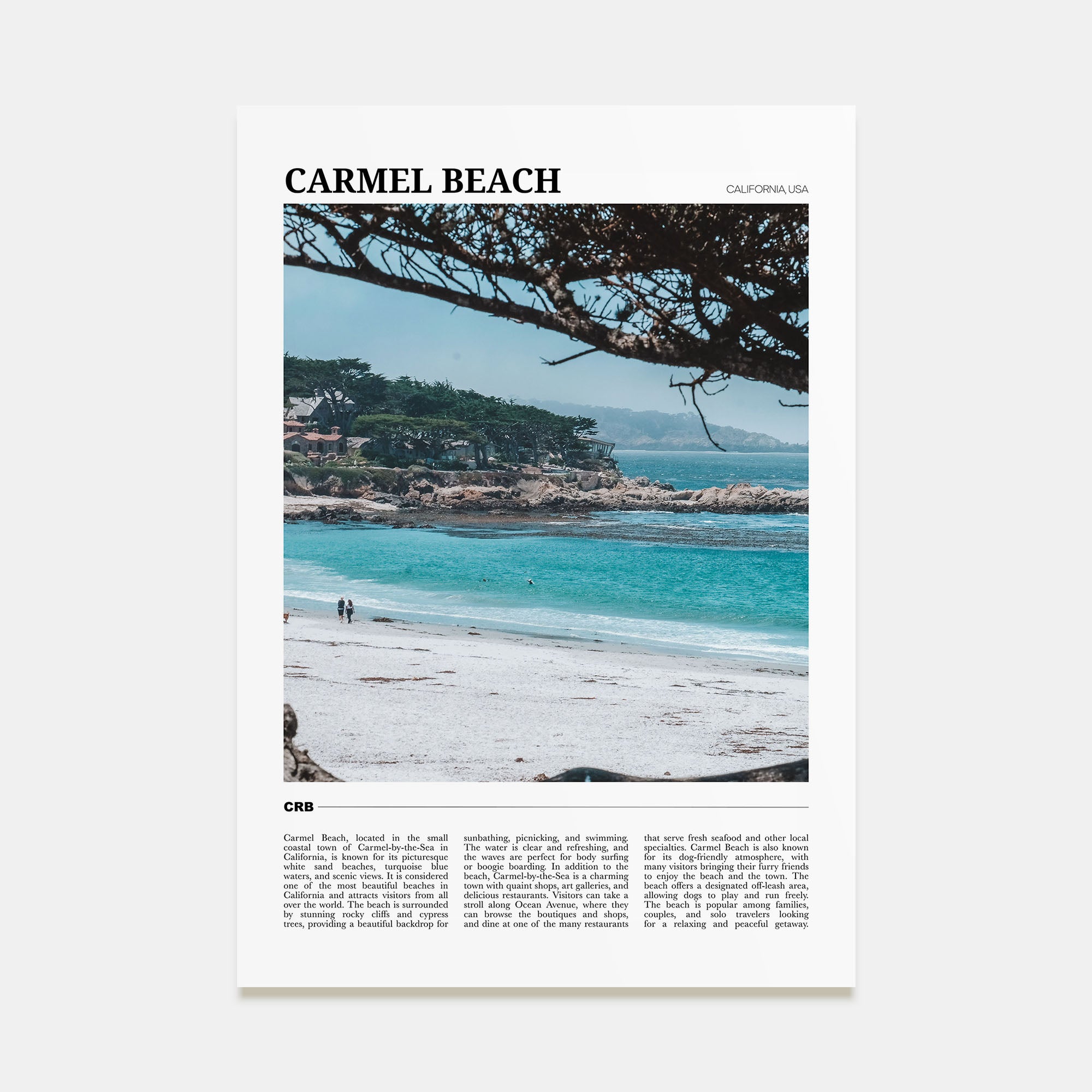 Carmel Beach Travel Color Poster