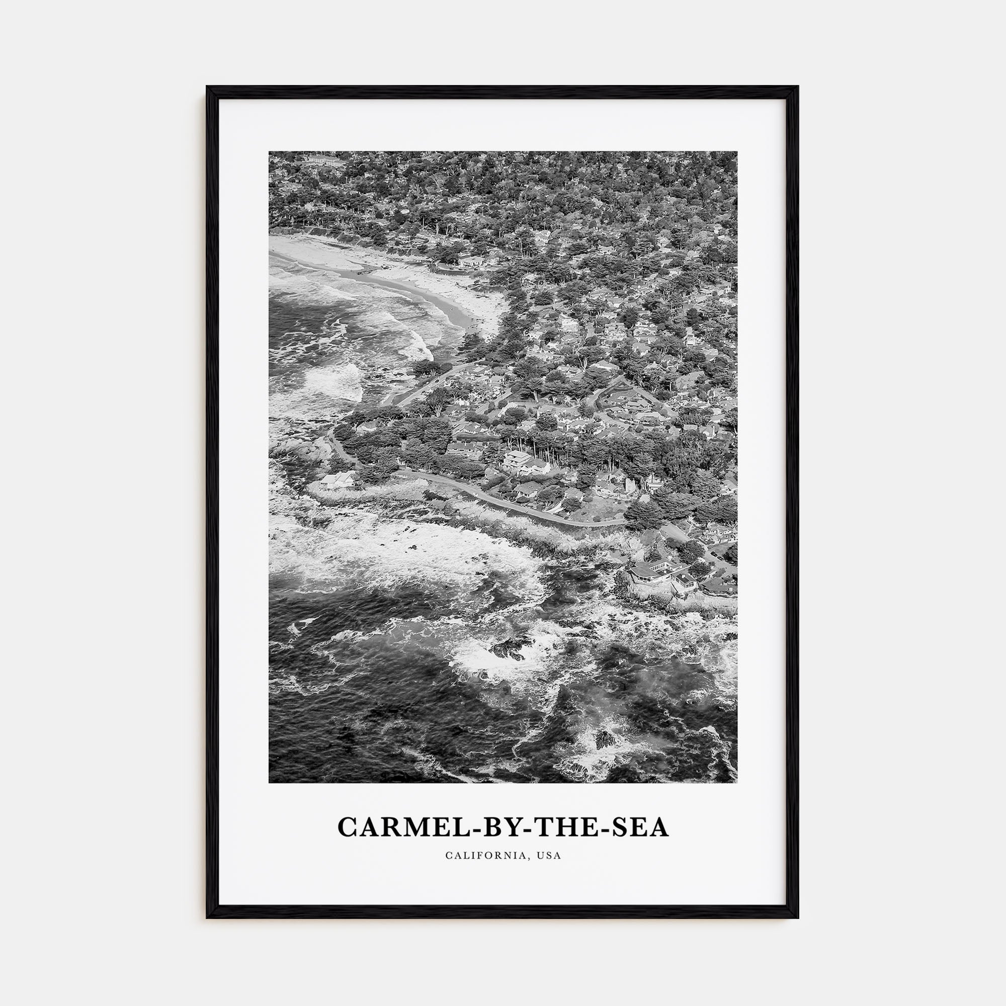 Carmel-by-the-Sea Portrait B&W Poster