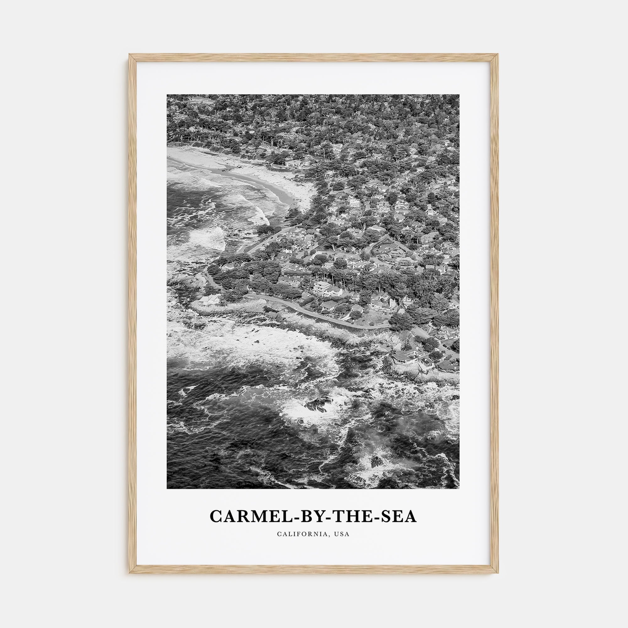 Carmel-by-the-Sea Portrait B&W Poster