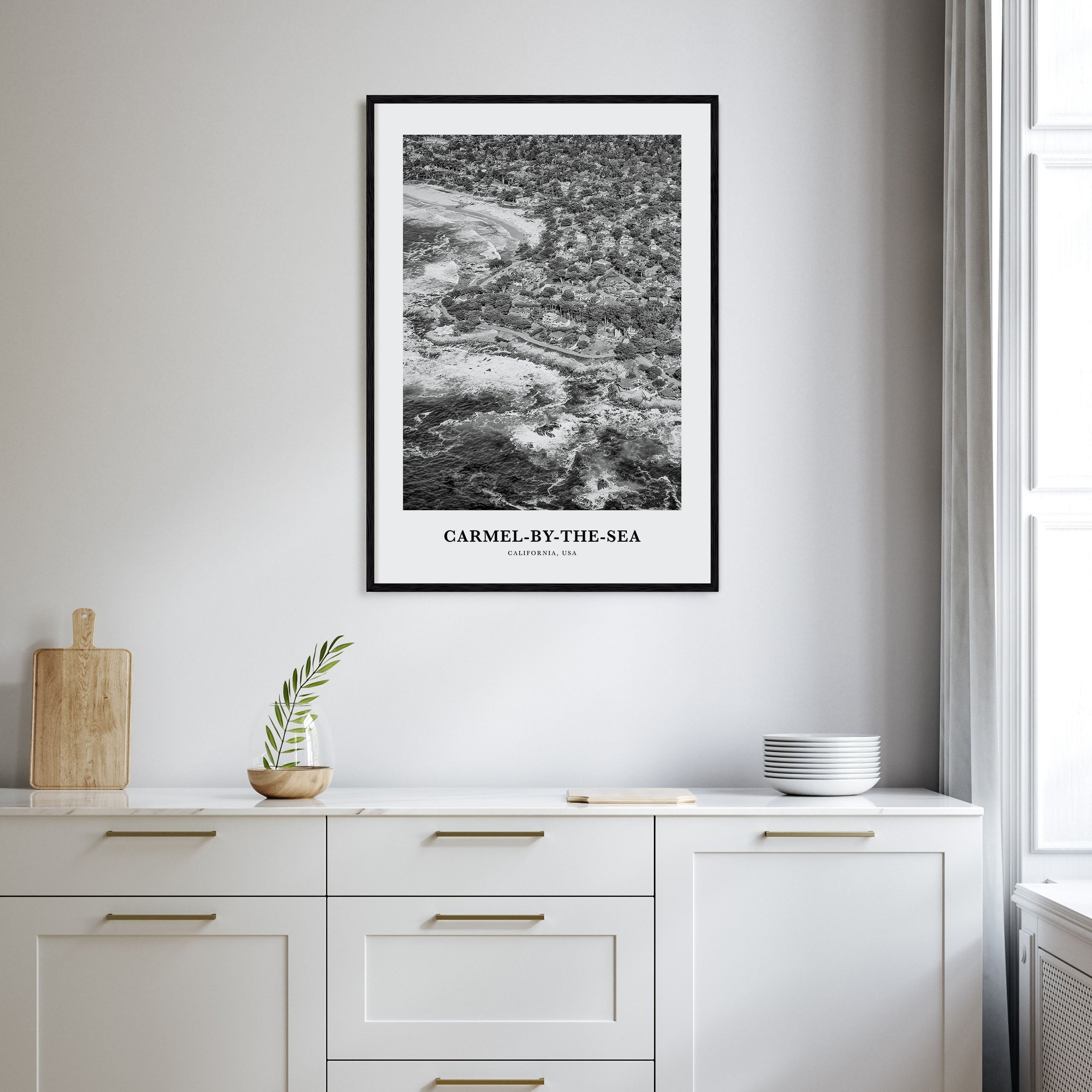 Carmel-by-the-Sea Portrait B&W Poster