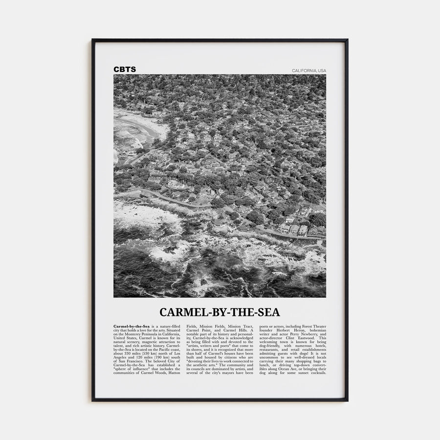 Carmel-by-the-Sea Travel B&W Poster