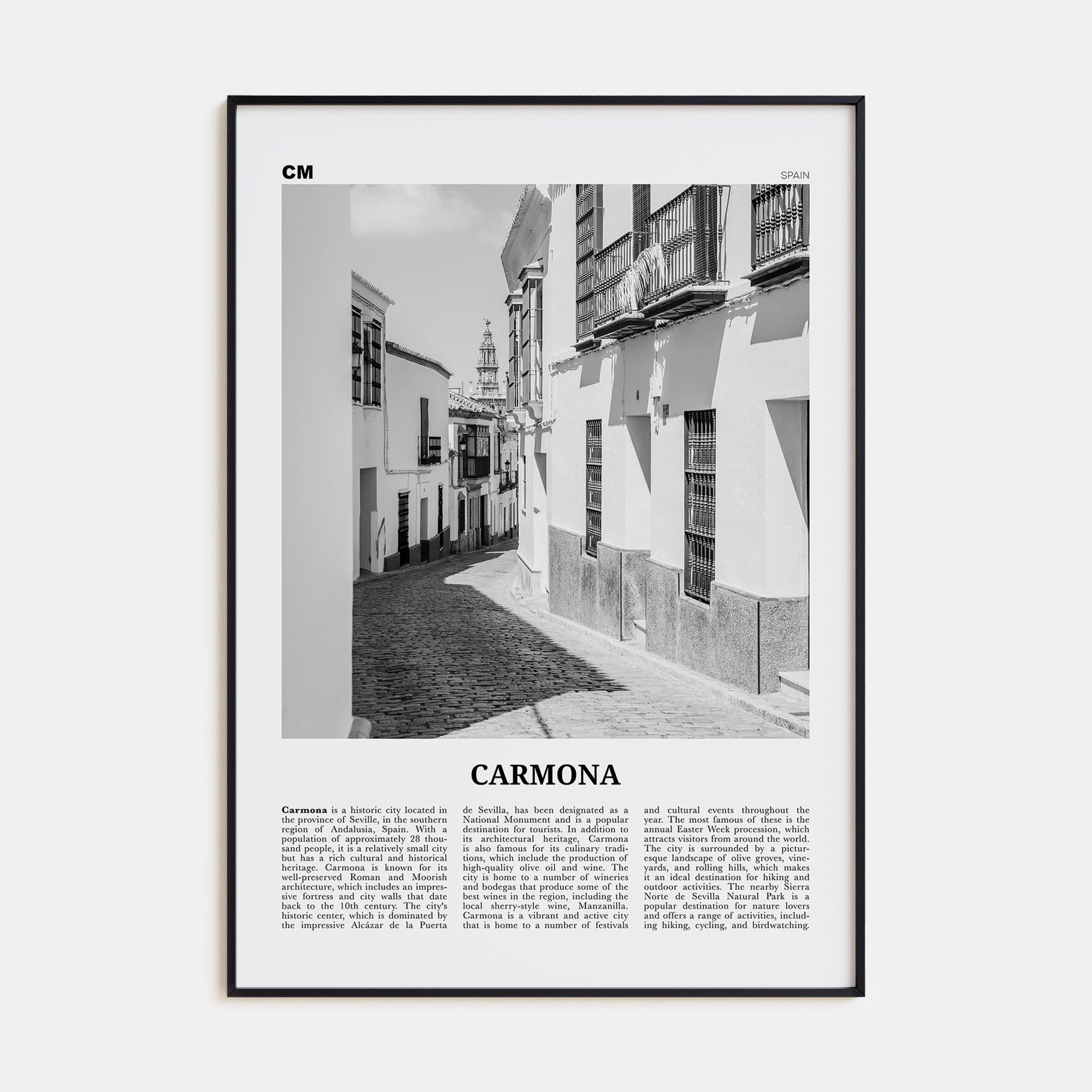 Carmona Travel B&W Poster