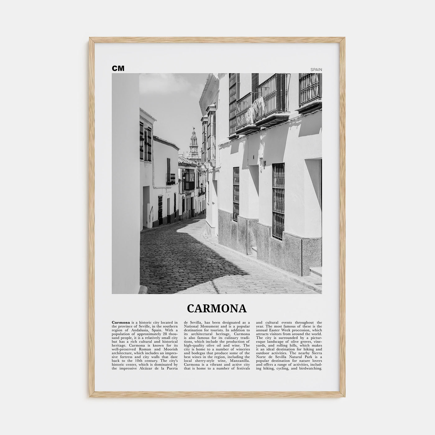 Carmona Travel B&W Poster