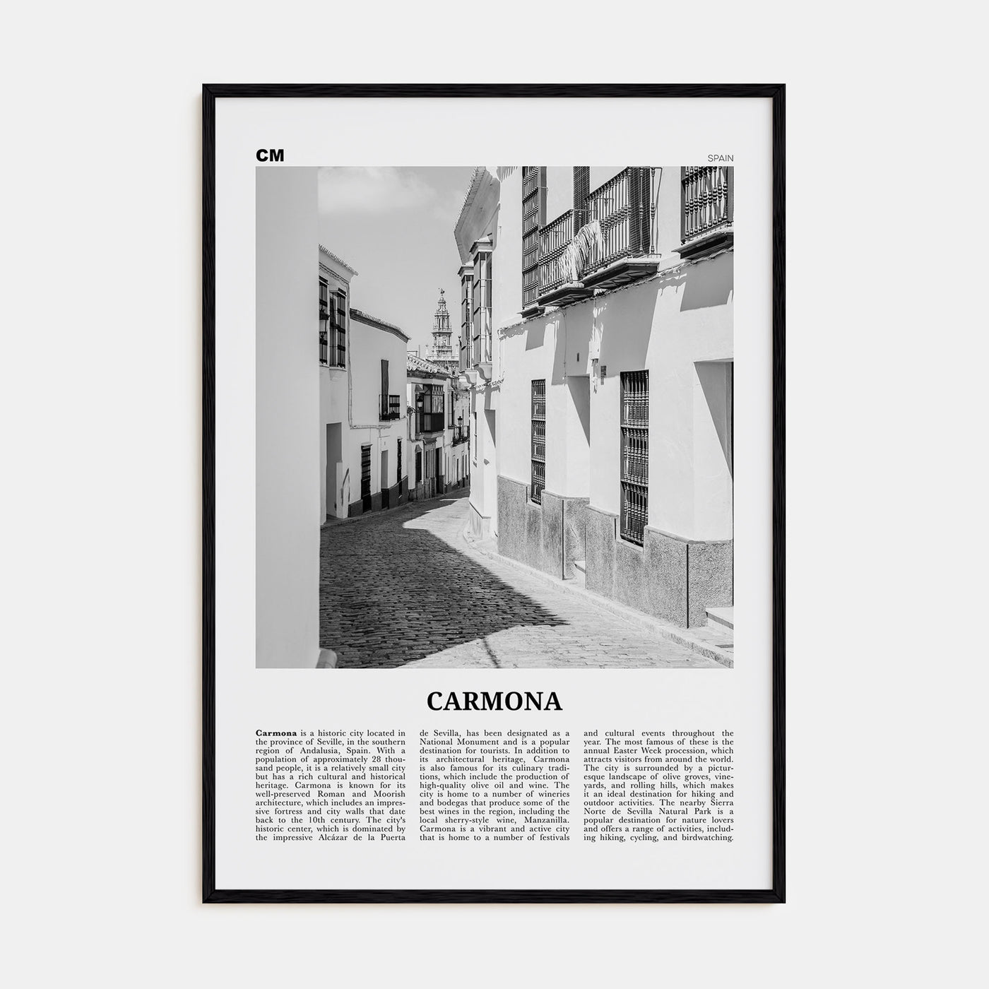 Carmona Travel B&W Poster