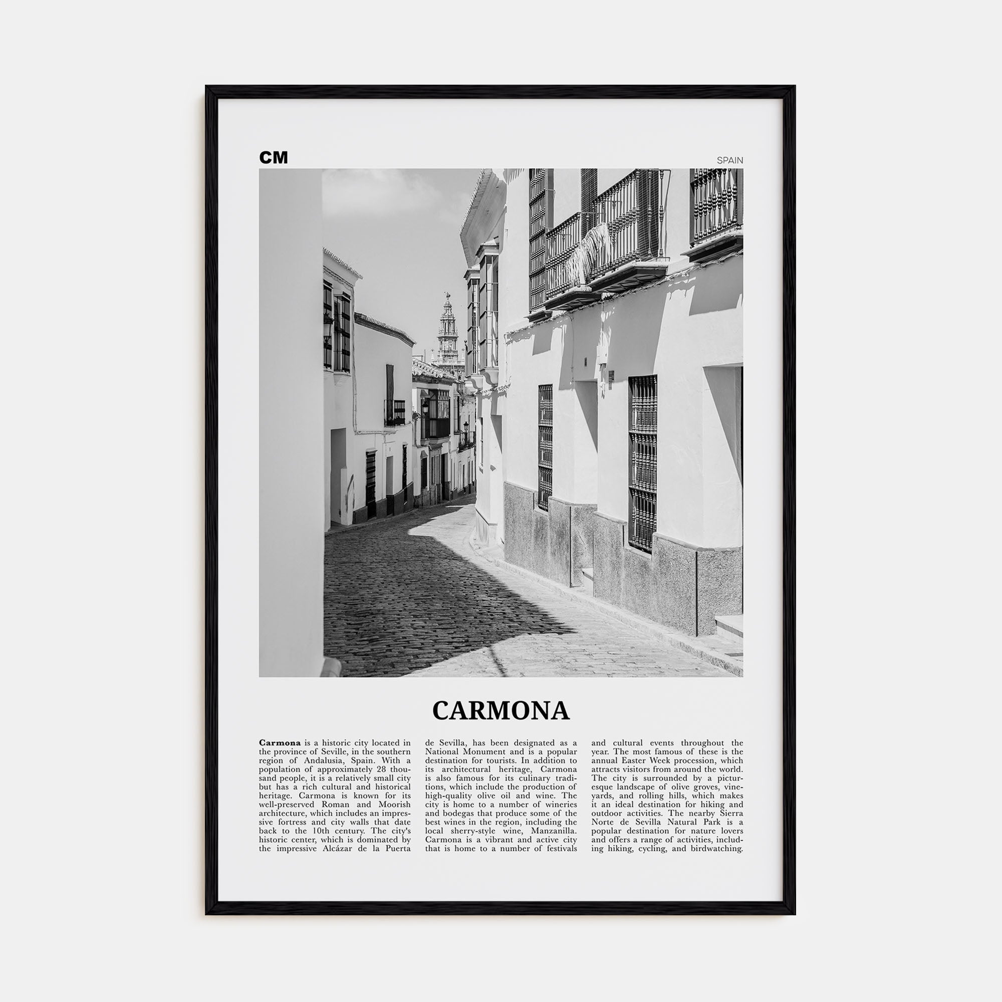 Carmona Travel B&W Poster