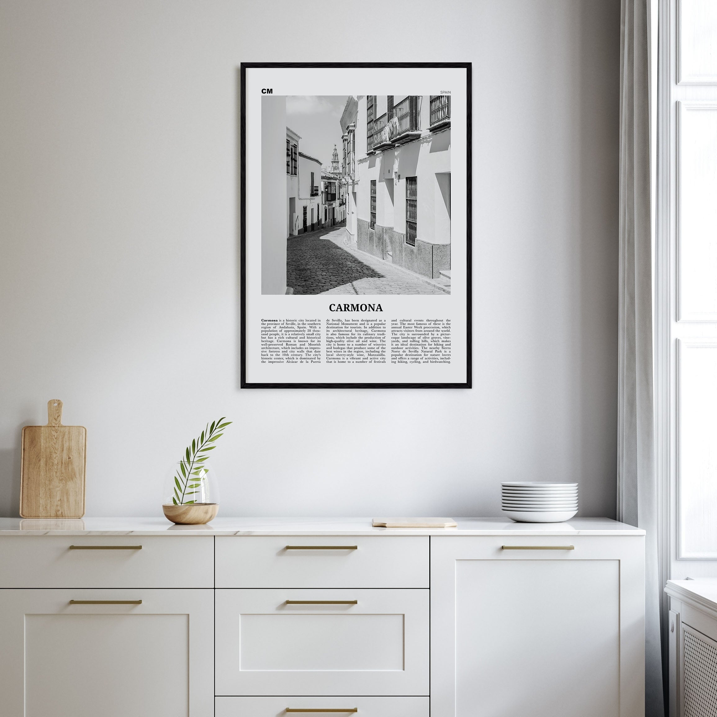 Carmona Travel B&W Poster