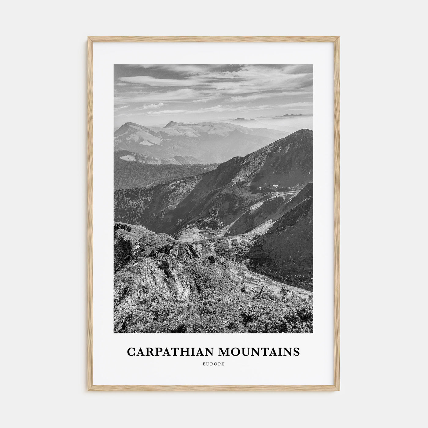 Carpathian Mountains Portrait B&W Poster