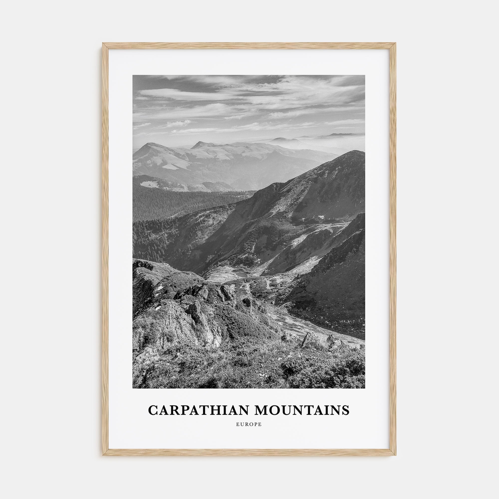 Carpathian Mountains Portrait B&W Poster