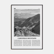 Carpathian Mountains Travel B&W Poster