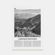 Carpathian Mountains Travel B&W Poster