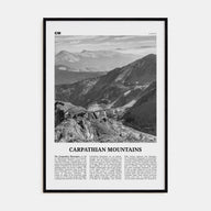 Carpathian Mountains Travel B&W Poster